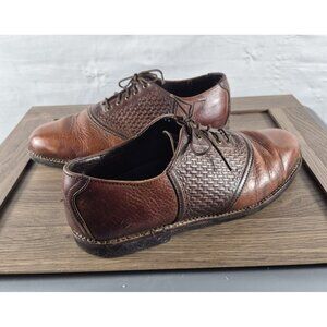 H.S. Trask Men's Brown Bison Leather Bozeman MT. Collection Oxford Shoes Size 12